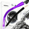 2026 Upgraded Dryer Vent Cleaning Kit for Vacuum, Universal Dryer Lint Vacuum Attachment with Long Flexible Hose & Brush, Dryer Lint Vac Attachment for Quick Lint Removal, for Vacuum Cleaners (Purple)