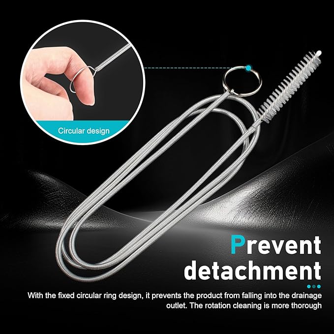WZP Auto Sunroof Drain Cleaning Tool, 61 Inch Flexible Drain Brush, Stainless Steel Brush Rod and Anti-scratch Nylon Bristles, Universal for Car Sunroof Drain Hole Sewers Windshields