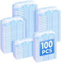 100 Pack Duster Refills Compatible with Swiffer, Disposable Microfiber Replacement Heads for Multi-Surface Cleaning on Blinds, Furniture & Fans, Blue (No Handle)