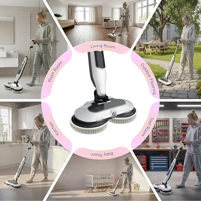 Steam Cleaner Mop Replacement Brush Heads for Shark steam and Scrub mop S7000 S7201 S7005 S7020 S7001C S7000AMZ S8001, Upgraded Scrubbing & Polishing Pads for Deep Cleaning Hard Floors, Black & Red