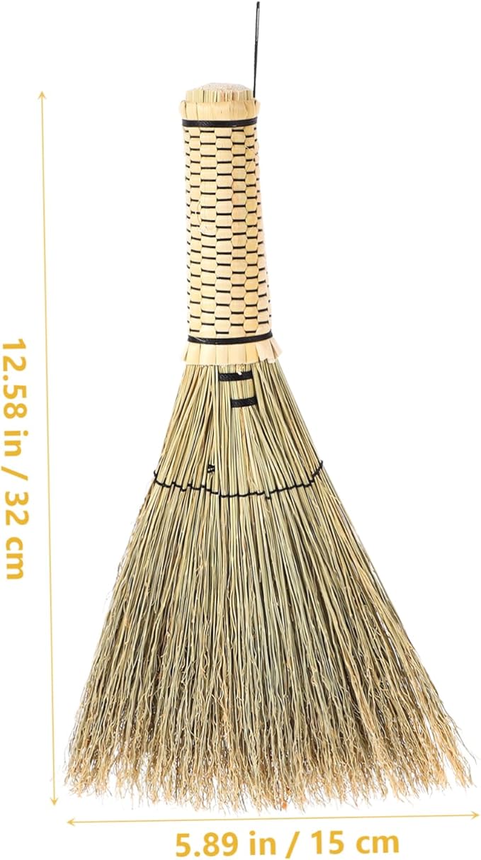 Corn Whisk Broom Handmade Woven Small Broom for Desktop Cleaning Multi-Surface Use for Bedrooms Sofas and Carpets Compact for Easy Storage