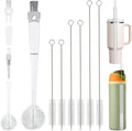 Straw Cleaner Brush Bottle Brush Kit for Stanley Cup Tumbler - Multifunctional Water Bottle Cleaner and 3-Size Straw Cleaning Brushes for Owala Freesip/Simple Modern/Yeti Tumbler, Cup Lid Gap Cleaners