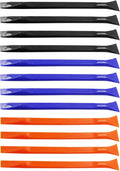12Pcs Carbon Fiber Scraper Cleaning Tool Non-Scratch Plastic Multi-Purpose Stiff Scraper Pen-Shaped Scraper Tool for Paint, Stickers Label, Food, Tight Spaces, Crevices (Black, Blue, Orange)
