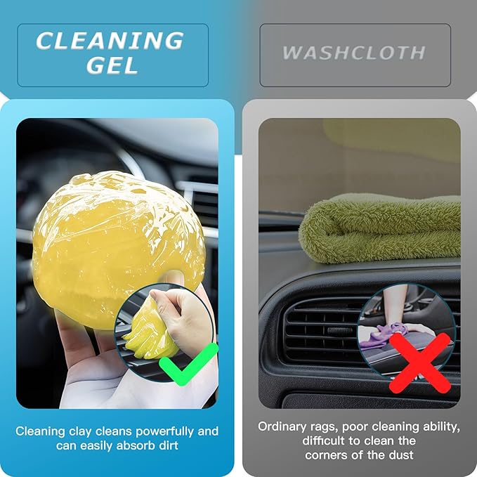 Car Cleaning Gel,Reusable Car Cleaning Putty for Interior Detailing, Car Cleaning Supplies, Auto Detailing Tools, Car Slime for Dust Removal, Car Accessories Interior, Car Cleaning Kit(Yellow, 5.0 OZ)