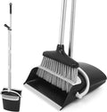 Broom and Dustpan Set Lightweight Lobby Broom and Dust Pan Combo with Long Handle Outdoor Indoor for Home Kitchen Room Office