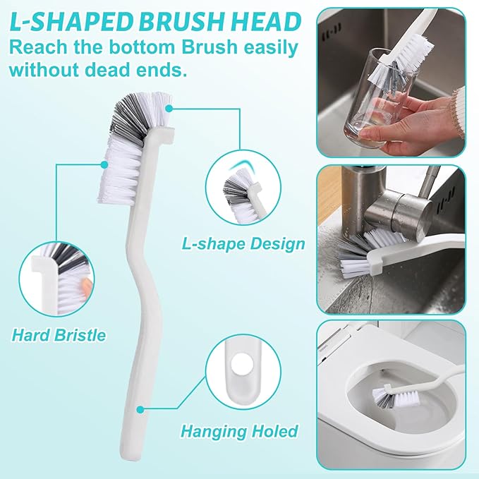 15-Piece Crevice Cleaning Brush Set – Narrow Gap, Grout Line & Window Track Brushes for Bathroom, Kitchen, Car Vents, and Tight Spaces (6 Tool Types)