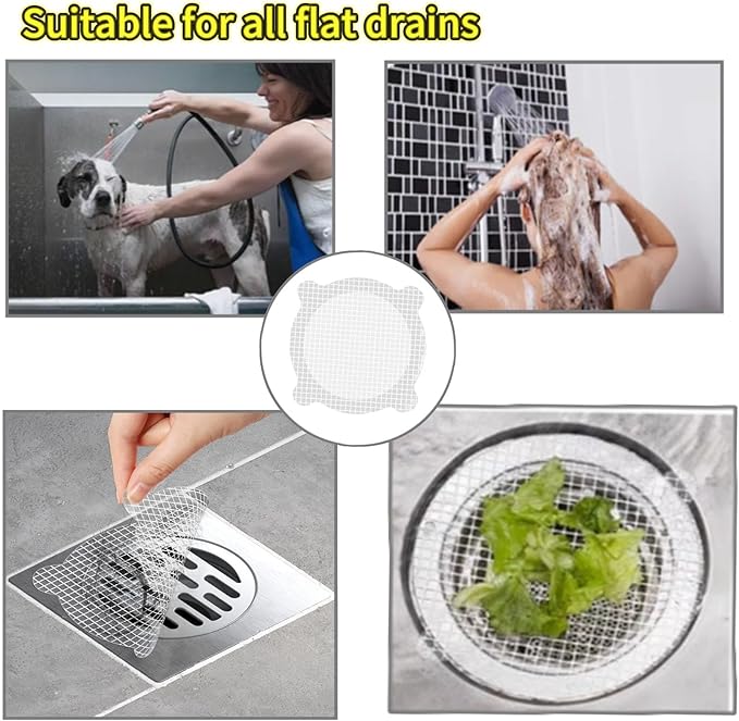 50 Pack Disposable Shower Drain Hair Catcher Shower Drain Hair Collector Drain Hair Catcher for Bathroom Bathtub Kitchen Sink Shower Filter Drain Hair Blocker Prevent Clogs