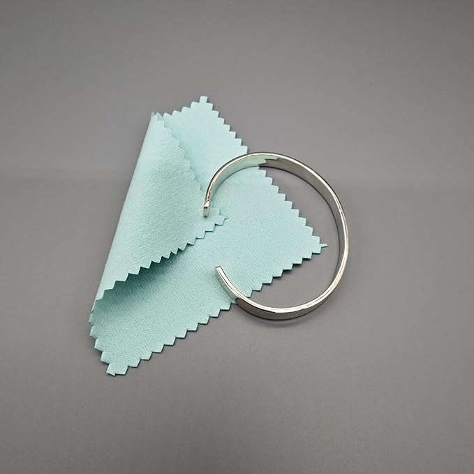 50pcs Jewelry Cleaning & Polishing Cloth for Silver,Gold,Platinum,Easy to Carry,Wipe and Care.Pre-Treated Ultrasoft Fabric with Tarnish Remover Jewelry Cleaner(3x3 Aqua Blue)