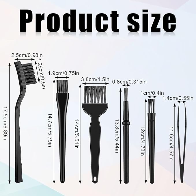 6 Pcs Small Cleaning Brushes for Tight Spaces Mini Electronics Cleaning Brush Household Parts Clean Accessories for Small Objects Humidifier Jewelry Keyboard Tool Kit