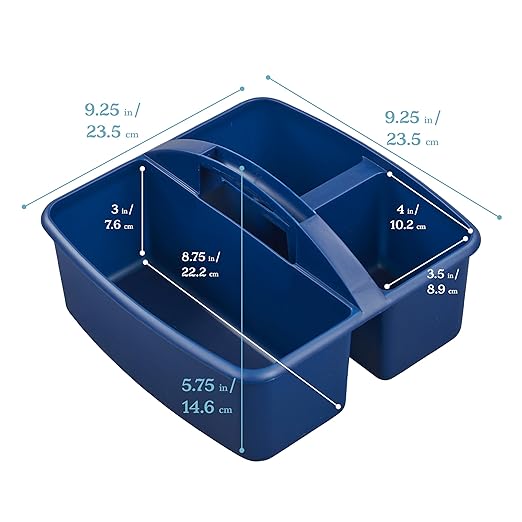 ECR4Kids 3-Compartment Storage Caddy, Storage Organizer, Earthtone, 6-Pack