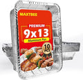 Aluminum Pans Foil Pans, 10 Pack 9x13 Disposable Trays Half Size Tin Pans Heavy Duty Foil Trays Food Containers For Cooking, Baking, Roasting, Chafing, Heating or Steam Table
