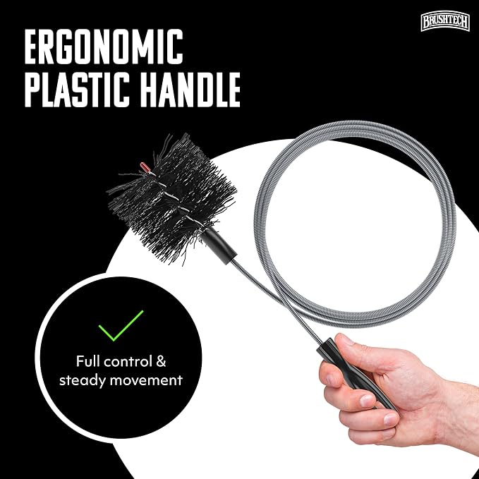 Brushtech Dryer Vent Cleaning Brush - 10-Foot Flexible Duct Cleaning Tool with Non-Kinking Spring for Lint Removal, Improved Airflow, Safer Dryers - Made in The USA, House Maintenance Supplies
