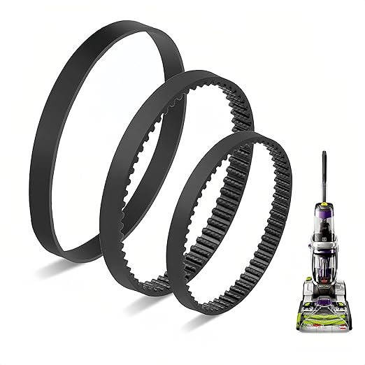 Replacement Belt Set for Bissell ProHeat 2X Revolution Pet Pro Carpet Cleaner 1986, 1964, 2007, 2007P Series, Replace Parts 1611129, 1611130 and 1606428