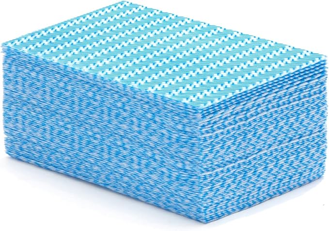 SUZZYVINE Disposable Cleaning Cloths Dry Handi Wipes Reusable Cloths Multi Purpose Washing Cloth Blue Dish Towels Dish Cloths for Kitchen Disposable Rags, Durable Soft and Dry Quickly 100 Count