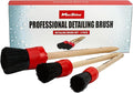 Maxshine 3 Pieces Professional Auto Detailing Brush Kit - Interior & Exterior Cleaning for Dashboard, Emblems, Panels, Engine Bay, Wheels, Air Vents, Seats & Leather - Scratch-Free