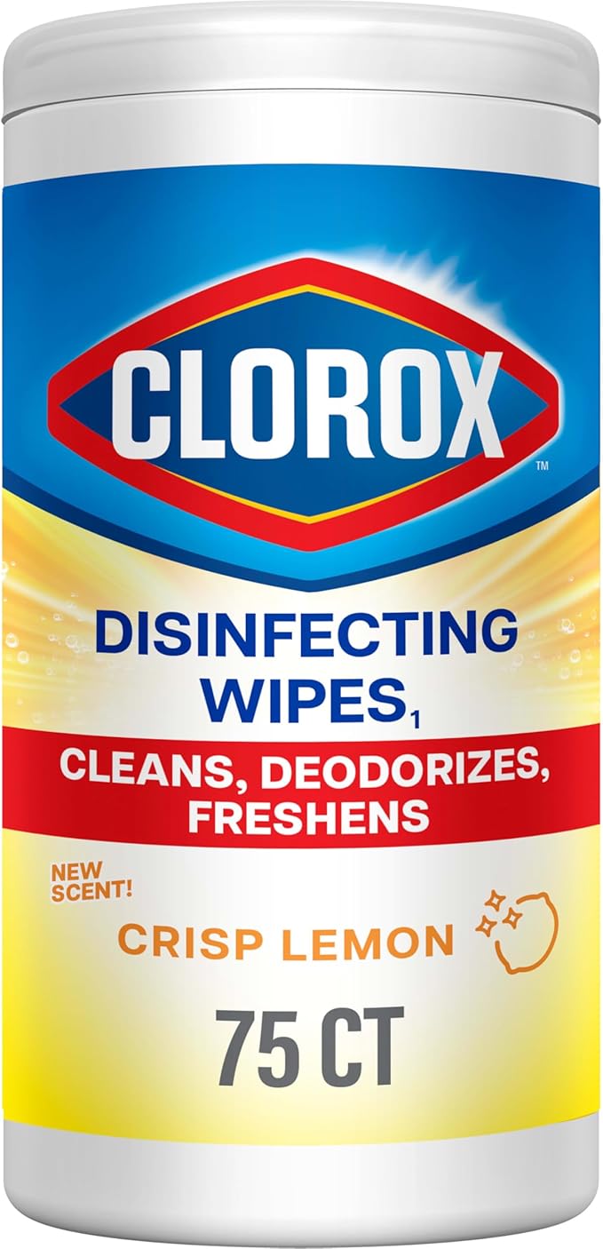 Clorox Disinfecting Cleaning Wipes, Bleach Free, Crisp Lemon, 75 Count (Pack May Vary)