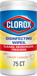 Clorox Disinfecting Cleaning Wipes, Bleach Free, Crisp Lemon, 75 Count (Pack May Vary)