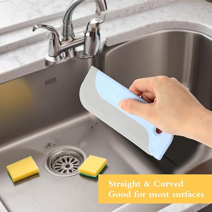 3 Pcs Small Squeegees Mini Rubber Blade Mini Water Scraper Window Tint Tools Glass Cleaner Squeegee Tool for Window, Mirror, Bathroom, Kitchen Countertops and Sink, Car Windshield (3 Colors)
