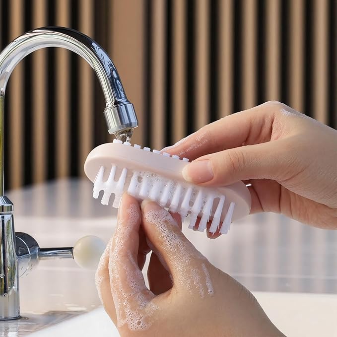 4 Pack Nail Brush for Cleaning Fingernails, Two Sided Fingernail Scrub Brush Soft Stiff Bristles Nails Scrubber Brushes Hand Nail Cleaning Brushes for Hands, Toes Men, Women