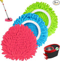 Baderke 3 Pack Chenille Mop Heads Replacements Compatible with 1 Tank System Chenille Duster Replacement Heads Microfiber Spin Mop Refill Pads Reusable Dust Refills for Floor Cleaning (Multicolor)