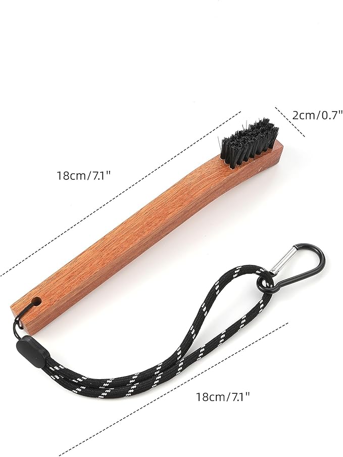 Golf Club Cleaner Brush with Rope and Metal Clasp,Multi-Function Golf Groove Dirt Mud Remover,Stiff Bristles Shoe Cleaner/Portable Golf Cleaning Tool fit for Hiking/Farm/Walking Boot