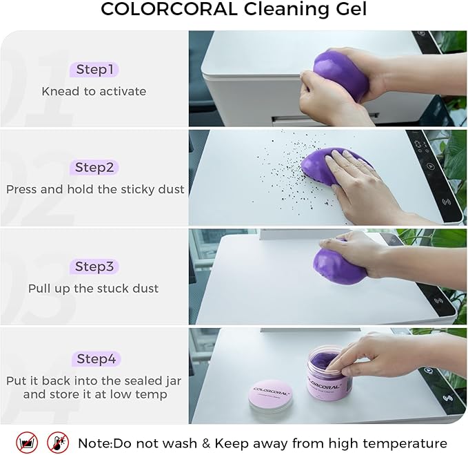 COLORCORAL 2-Piece Lavender Scented Car Cleaning Gel for Keyboards