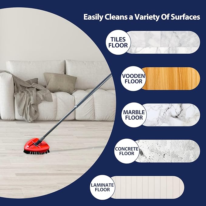 Spin Mop Scrub Brush Head, 2 Pcs Scrub Mop Compatible EasyWring 1-Tank System, Hard Bristle Cleaning Scrubber Mop Head for Bathroom, Kitchen, Tub and Tile