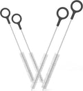 Heavy Duty Cleaning Brushes Set of 4 - Extra Long Straw Cleaners for Metal and Plastic Reusable Drinking Straws, to Clean Small Spaces, Sippy Cups, Water Bottles - Sturdy Hard Brush Bristles