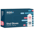 Ridex Disposable Gloves Latex-Free Clear Vinyl Gloves [100-Count] Powder-Free All-Purpose Gloves, Dispenser Box Gloves 100 Pieces - Size Medium Glove Medical