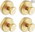 Suction Cup Hooks for Shower, Removable Towel Hooks for Bathroom Window Glass Door Wall, Bath Robe Looafh Hook for Hanging - 4 Pack, Gold