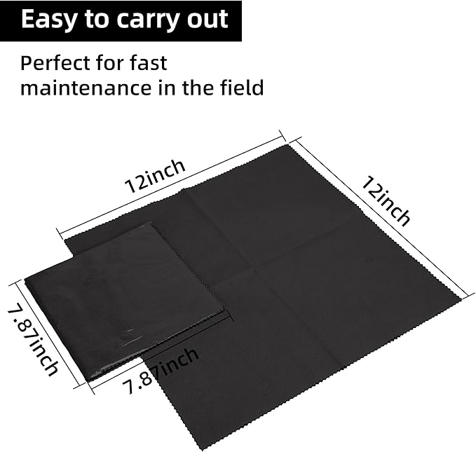 10PCS Gun Cleaning Cloth Rags12 x12 - Gun Cloth Microfiber Towel Lint Free Gun Cloth, Gun Cleaning Wipes Great for All Gun Firearm Cleaning Cleaner Protection,Professional（Black）