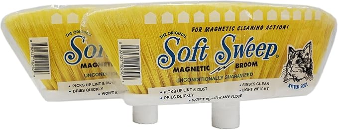 The Original Soft Sweep Magnetic Action Broom 6-PACK: 2 PURPLE, 2 PINK, 2 YELLOW