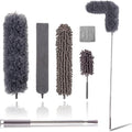 Upgraded Dusters for Cleaning (6pcs), Ceiling Fan Duster with 100" Thickened Extension Pole, Extendable Long Microfiber Duster for High Ceilings, Reusable & Washable Dusting Wand by OOSOFITT