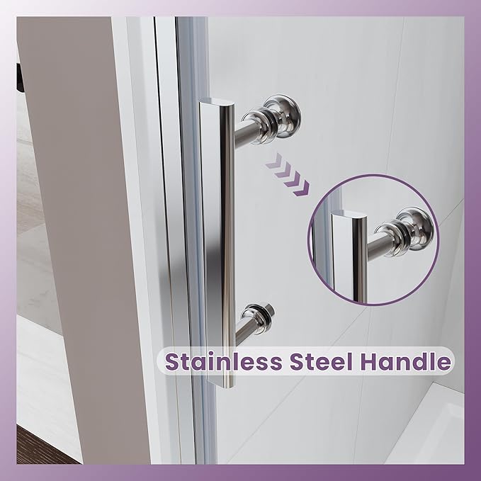 Glass Shower Door 29.5-31" W x 72" H, UCALAFEE Frameless Pivot Shower Door with 1/4" (6mm) SGCC Clear Tempered Glass, Waterproof Seal, Easy Clean & Anti-Fog Coating, Reversible Installation, Chrome