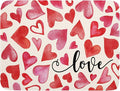 Valentine's Day Dish Drying Mat 18 x 24 Inch Heart Shaped Dish Drying Pad Absorbent Microfiber Mats for Red and Pink Dish Rack Pad for Kitchen Counter Coffee Bar Decor