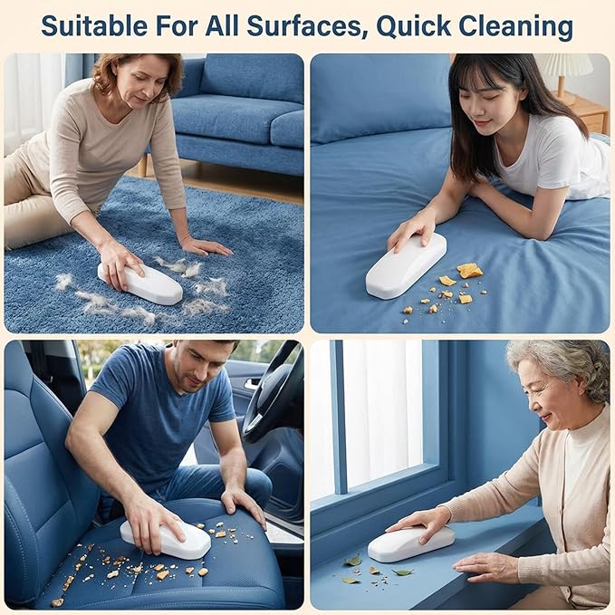 TARSHYRY Handheld Crumb Sweeper, Reusable Crumb Remover, Portable Carpet Debris Brush, Soft Debris Collector, Brush Sweeps Crumbs on Tablecloth Efficient Cleaning Tool