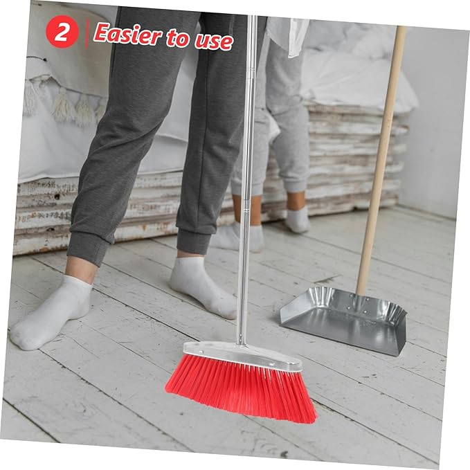 GALPADA Heavy Duty Cleaning Broom with Soft Bristles for Home and Office Gentle Floor Sweeper for Indoor Use Dust and Hair Removal for Kitchens
