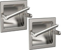 Toilet Paper Holder 2 Pack, Recessed Pivoting Toilet Paper Holder Wall Mount Stainless Steel for Large Rolls in Bathroom (Brushed Nickel)