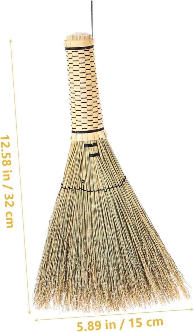 Small Corn Whisk Broom with Short Ergonomic Handle for Bedroom Sofa Carpet Cleaning Handmade Mini Hand Broom for Dust Dirt Sweep Versatile and Convenient Household Tool