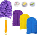 Electrostatic Dusters for Cleaning, 360° Electrostatic Duster Refills, Washable & Reusable Microfiber Duster Refills, Multi-Surface Cleaning Tool for Cleaning Home, Blinds (1 Handle + 3 Refills)
