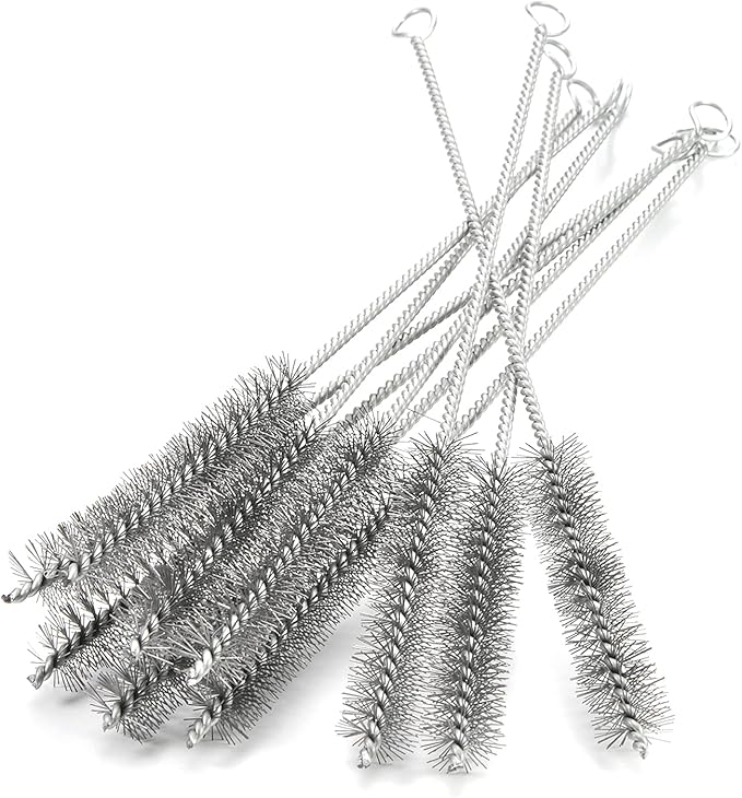 Utoolmart Steel Wire Cleaning Brush, Spiral Power Tube Brush, Steel Wire Tube Brush Cleaning Tool, Tube Bottle Brush, 0.8-inch Diameter 12-inch Length, 10pcs