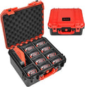 Storage Case for Milwaukee Battery - Waterproof Hard Shell Tool Bag with 9 Adjustable Dividers for Milwaukee M18/ M12 12V/20V/60V Battery & Chargers, Organizer Box (Case Only)
