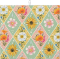 Daisy Flowers Dish Drying Mat 16x18 Inch, Microfiber Absorbent Fast Dry Mat Floral Large Dish Mat Drying Kitchen Mat, Kitchen Drying Pad for Kitchen Counter Coffee Bar Decor Gifts