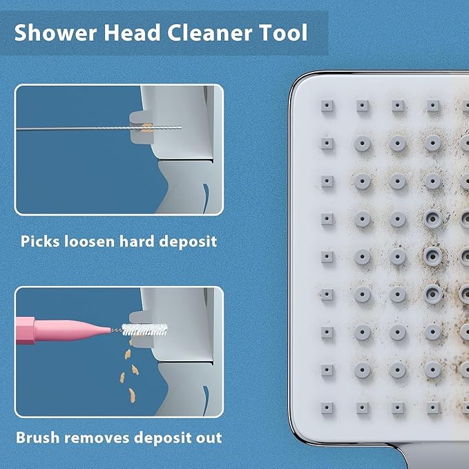 Shower Head Cleaner Picks, Pink Shower Head Cleaning Brushes for Showerhead Small Hole Nozzle Unlcogger, 20 pcs