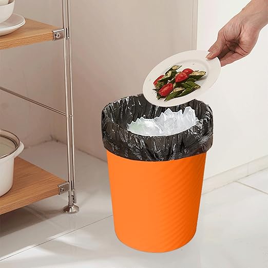 Hand Trash Can - Small Waste basketbin - 1.8 Gallon- for Office,Home,Bathroom,Kitchen - Orange