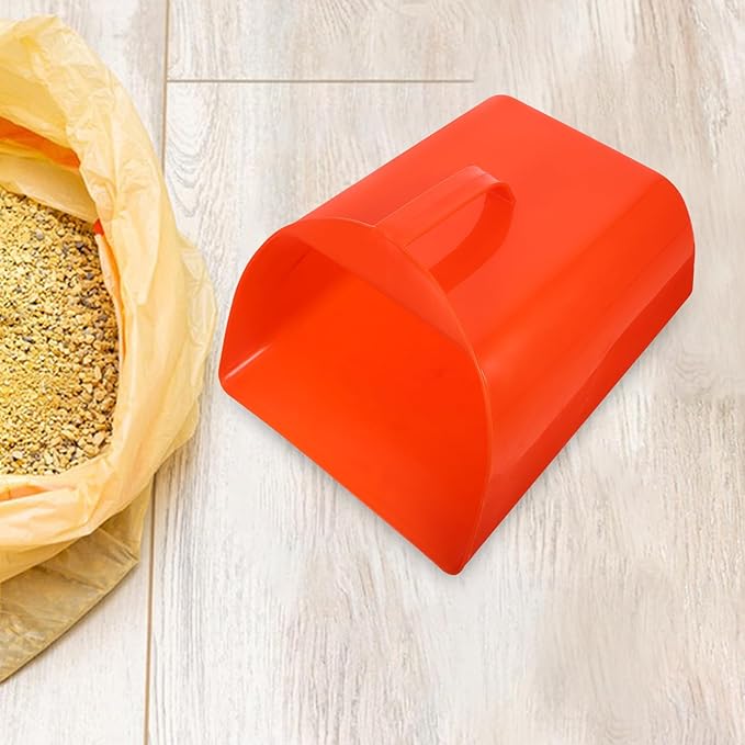 ARTIBETTER Small Handheld Dustpan with Handle, Multi-use Desktop Trash Cleaning Scooper, Red Plastic Hand-held Garbage Collector for Home and Office Cleaning