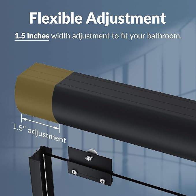 SUNNY SHOWER 58.5-60 in.W x 72 in.H Glass Shower Door, Semi Frameless Double Sliding Shower Door, 1/4" Clear Glass, Black Finish