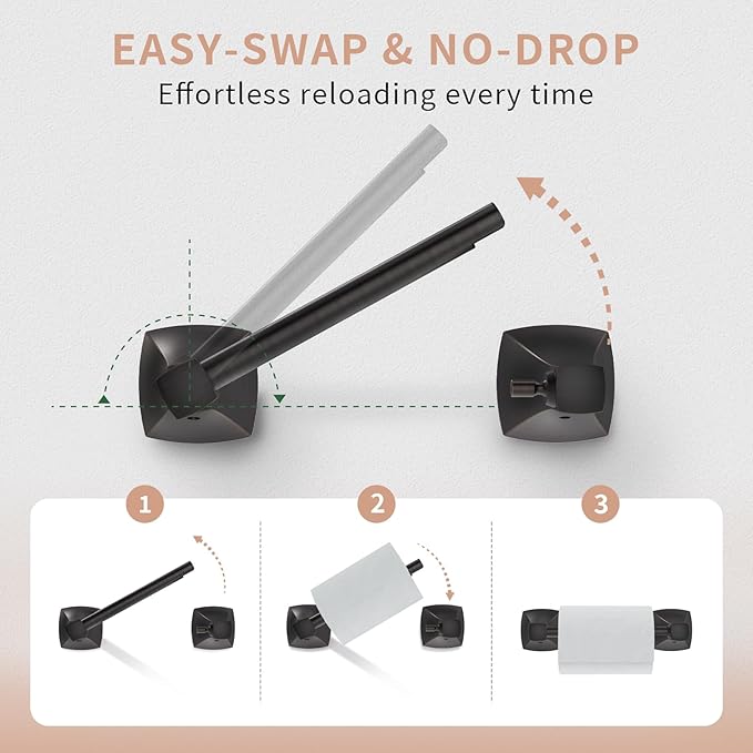 Toilet Paper Holder Wall Mount Oil Rubbed Bronze Double Post Pivoting Tissue Roll Holder Stainless Steel and Zinc Alloy for Bathroom RV Commercial