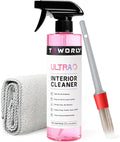 Ultra Car Interior, Seat & Upholstery Cleaner - Car Detailing Kit Removes Stains, Dirt, Oil & Grease, Safe for Leather, Vinyl, Plastic & More - Compatible with Cars, Trucks, SUVs, RVs (17Oz Cherry)