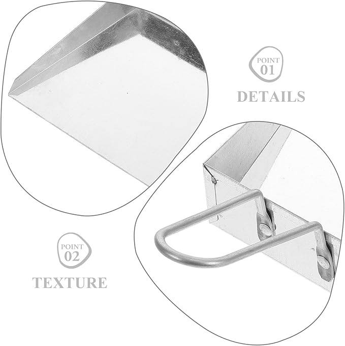 Mini Stainless Steel Handheld Dustpan, Heavy Duty Small Flat Cleaning Dust Pan for Kitchen, Desk, Office, Indoor and Outdoor Use